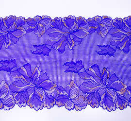 Кружево стрейч, фиолетовый с серебряным, шир. 22,5 см,  арт. 1291К